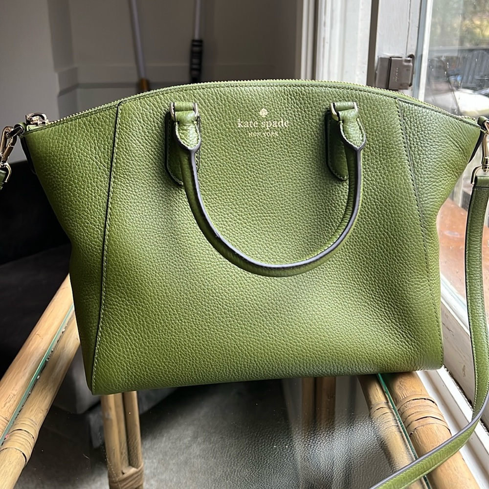 Kate Spade Green Leather Tote Bag